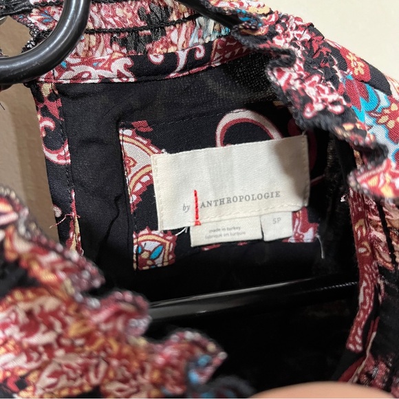 EUC Anthropologie Cady Tiered Paisley Tunic Dress small petite boho - Picture 6 of 10